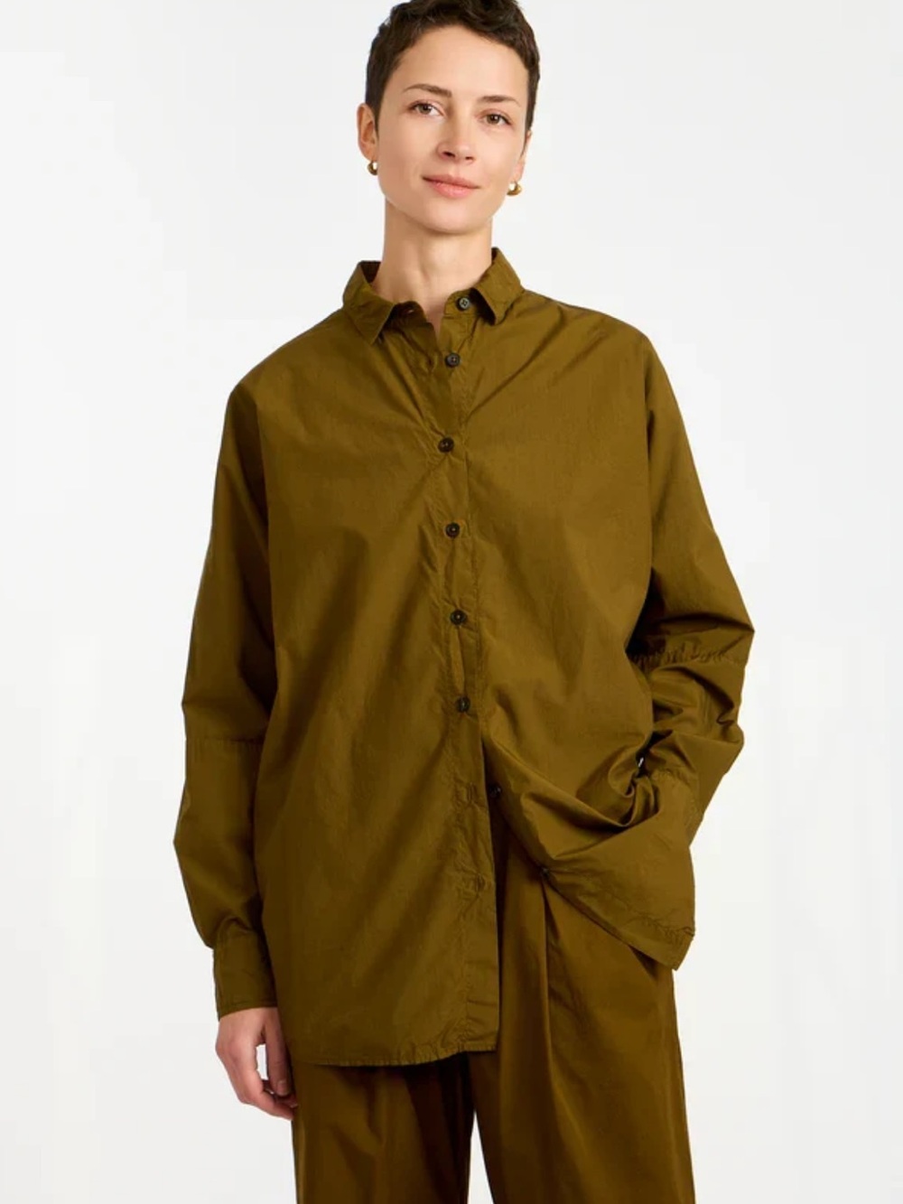 Reliquary Olive Green Button-Front Shirt • M/L